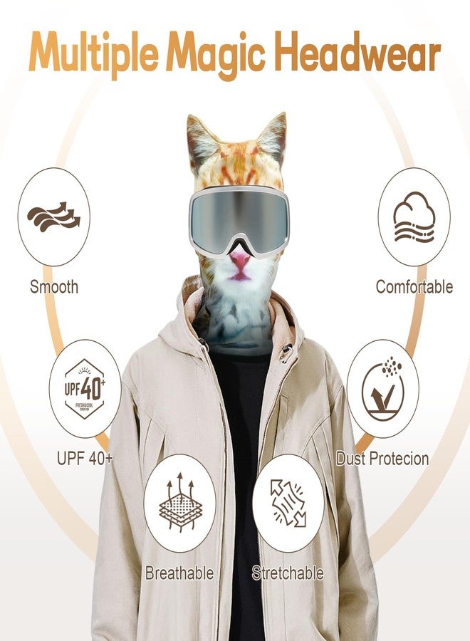 EQUNROY 2 Pack 3D Cat Ski Mask with Ears Funny Animal Balaclava for Winter Sports, Outdoor Activities, Halloween Costumes, Breathable Face Cover for Men & Women - Image 3